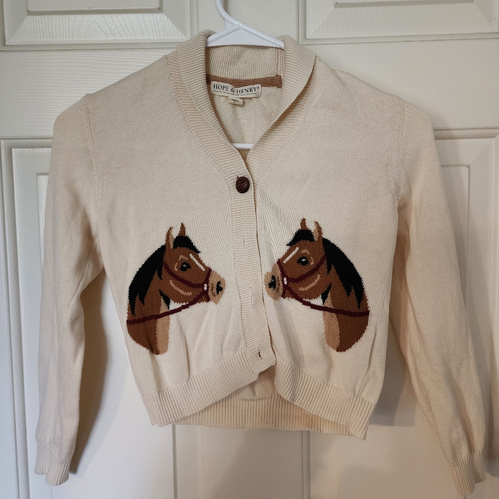 HOPE & HENRYGirls Long Sleeve Lightweight Shawl Collar Cardigan